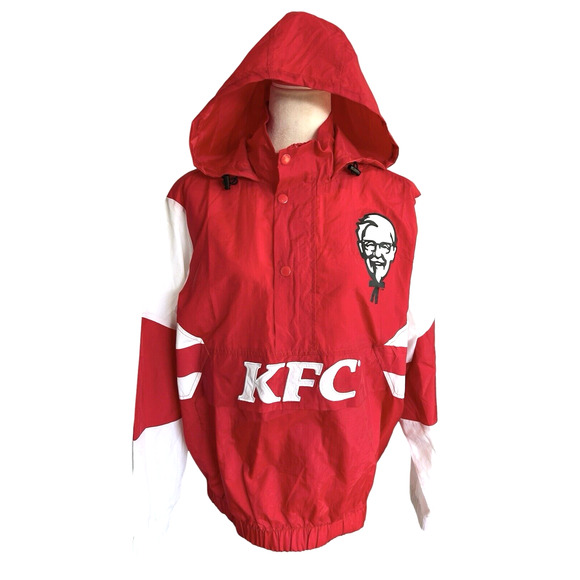 KFC Kentucky Fried Chicken Windbreaker Jacket Small Red Colonel Sanders NWT Rare - Picture 1 of 13